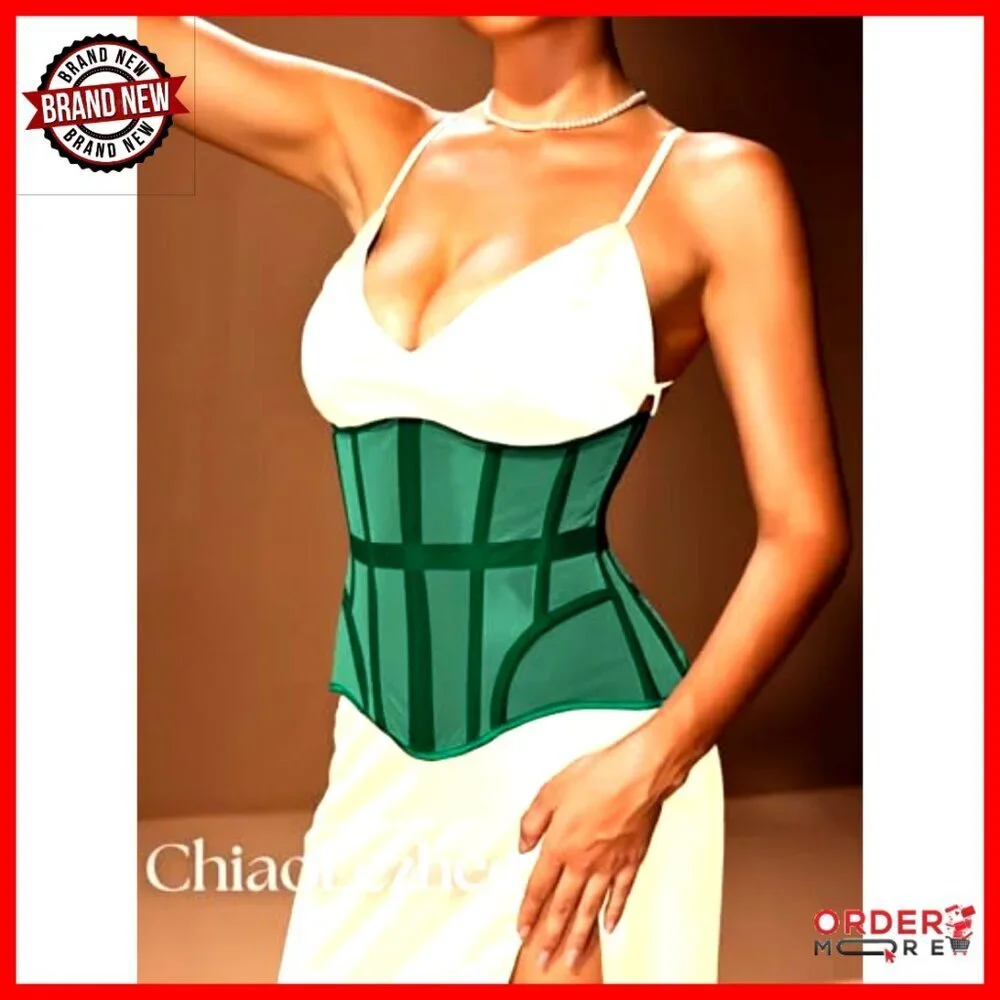 Mesh Underbust Corset 20-Bone Lightweight Hourglass Shapewear for Dresses